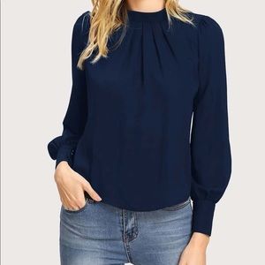 COPY - Mock neck solid blouse